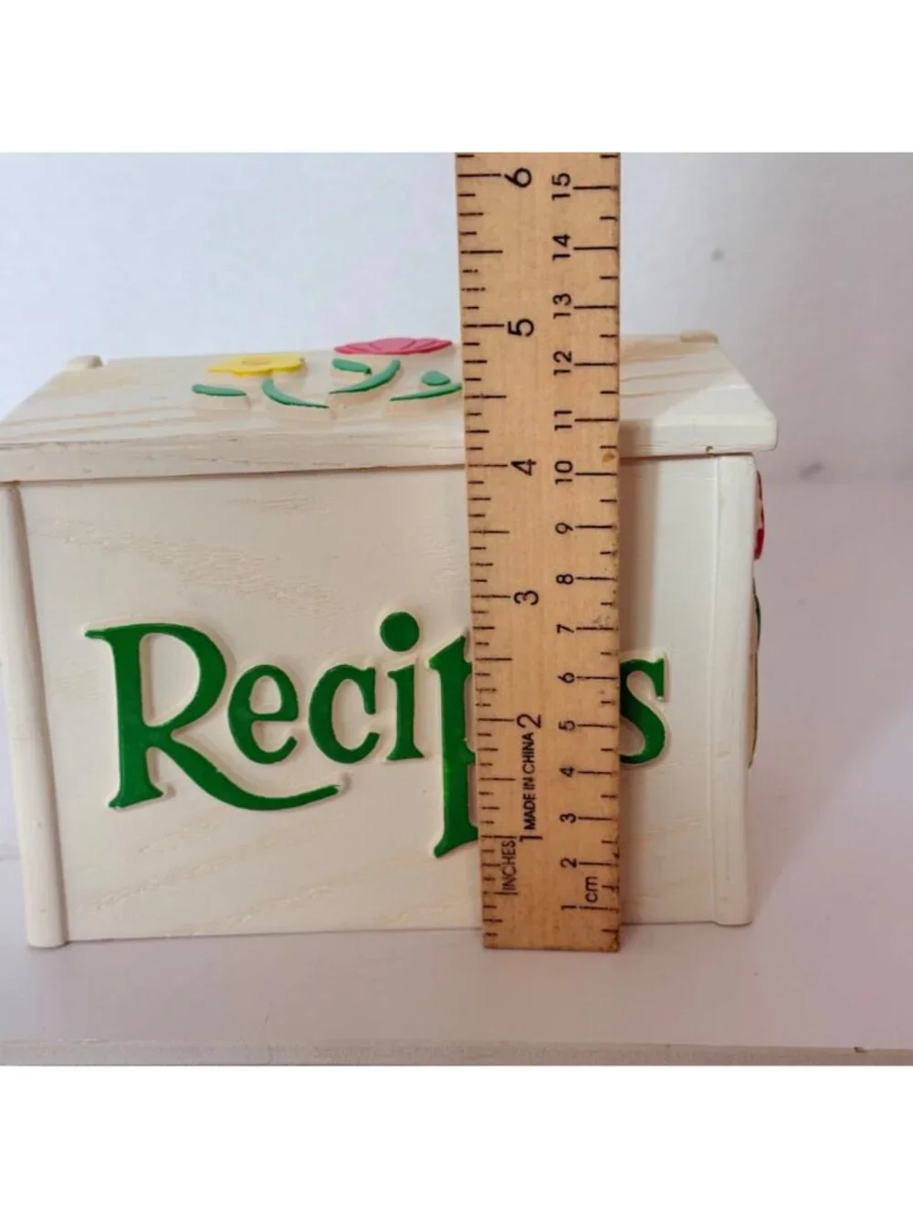 Vintage FTD Recipe Card Box Retro USA Floral Hinged Lid Holder Kitchen Storage
